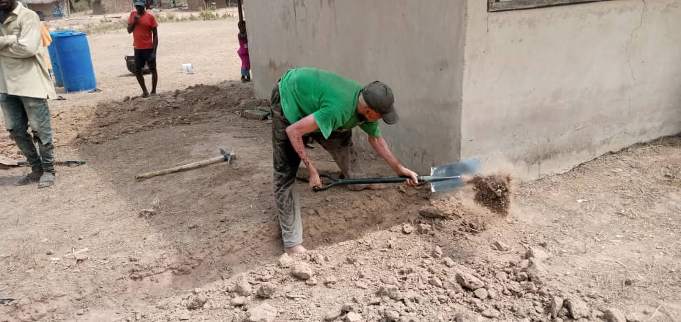 Digging the school extension foundations.